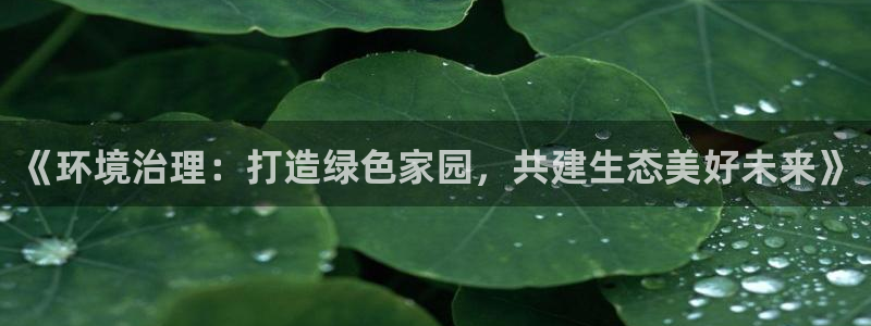 凯发唯一官方网站：《环境治理：打造绿色家园，共建生态美好未来》