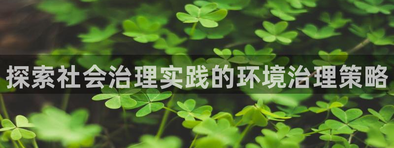 凯发官网首页：探索社会治理实践的环境治理策略